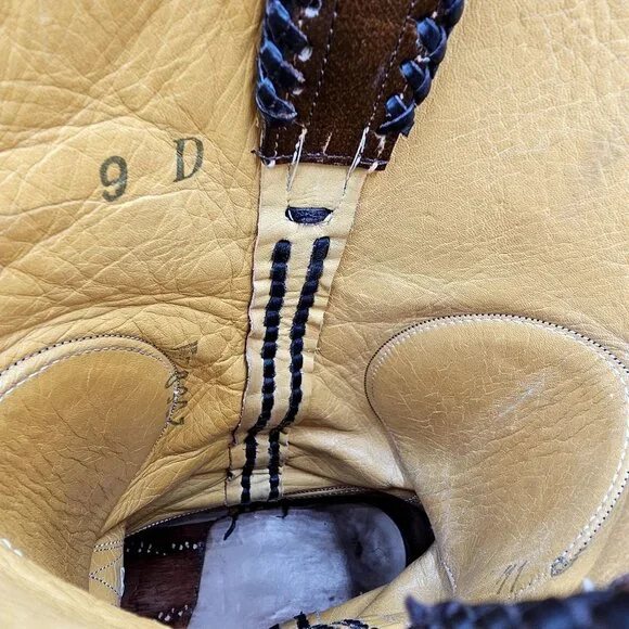 Custom 9D Hand Tooled/ Painted Native American Chief boots Vintage 1995 Western - Picture 10 of 16